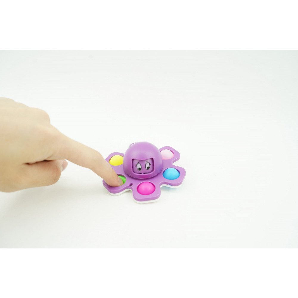 Jucarie antistres tip Pop It!, Fidget Toy, model caracatita, mov — 3