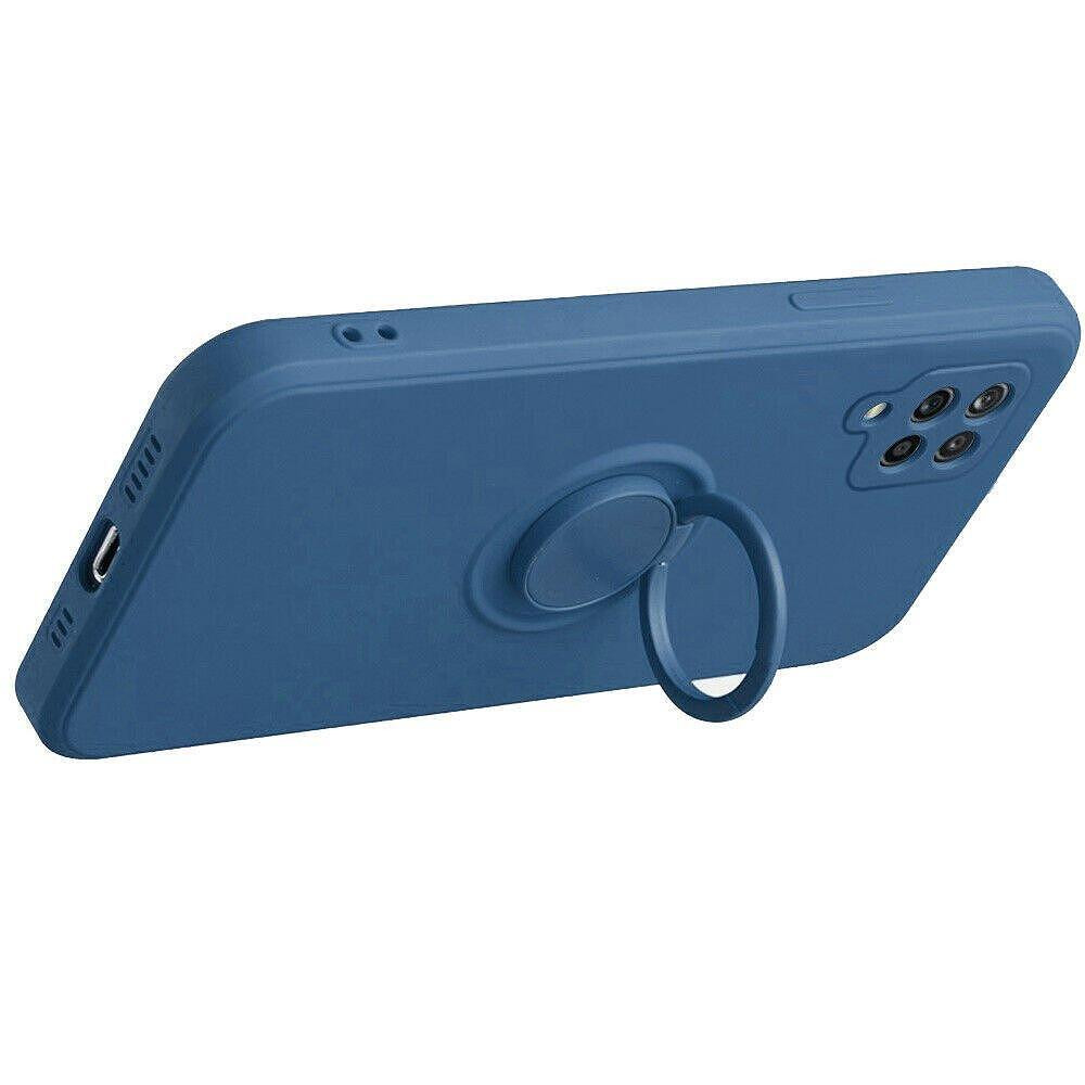 Husa protectie Finger Ring pentru Samsung Galaxy A12, albastra — varianta 3