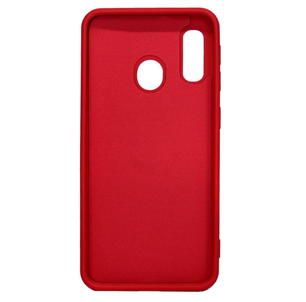 Husa Samsung Galaxy A20e, Ring Silicone, inel rotativ, catifea in interior, rosie — varianta 3