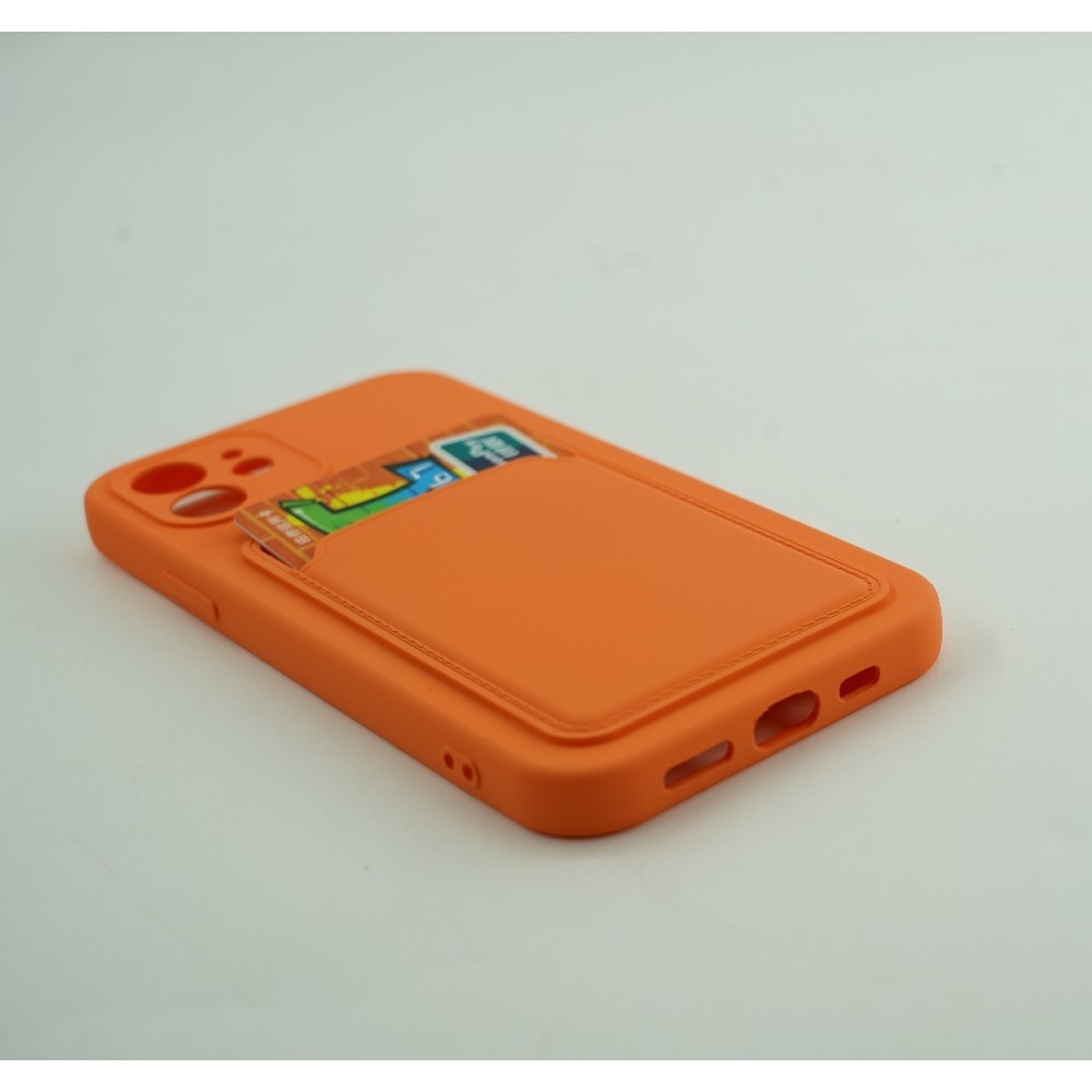 Husa Apple iPhone 12 Pro, Card Case, suport pentru carduri/cartele, portocalie — varianta 4