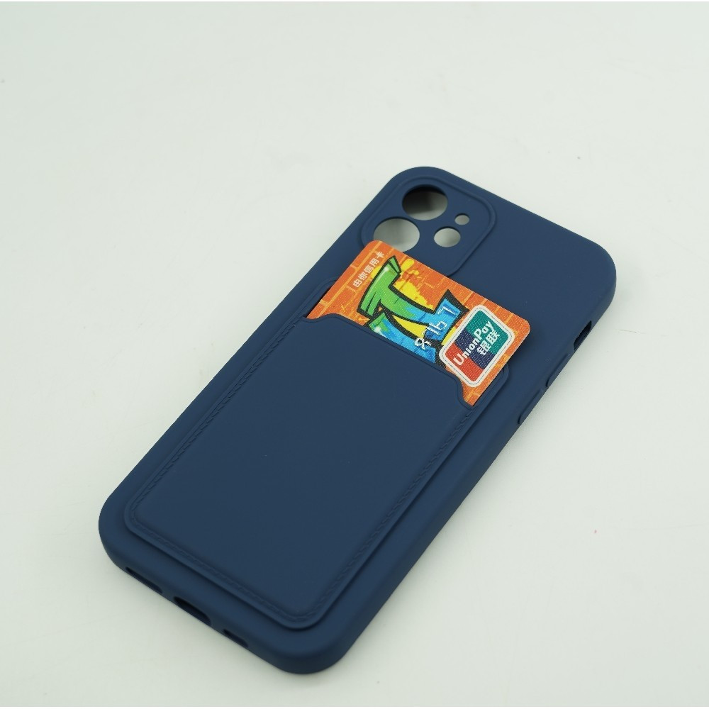 Husa protectie cu suport card compatibila cu Huawei P Smart 2021 Albastru inchis — varianta 2