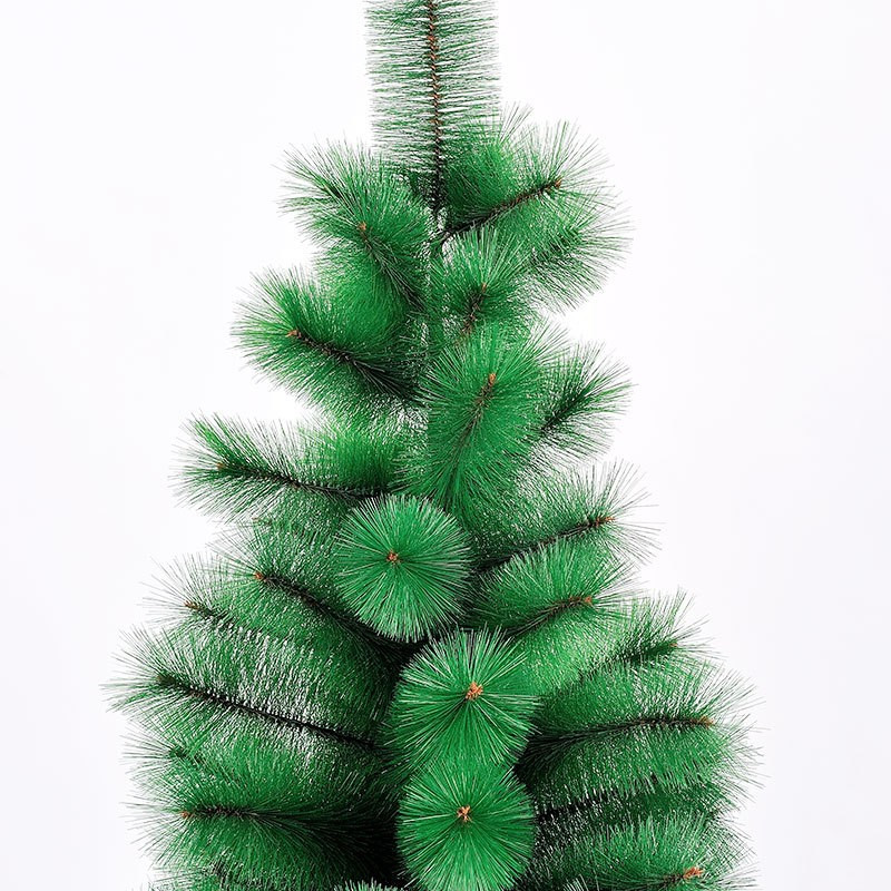 Brad artificial de Craciun tip pin, clasic, inaltime 150 cm, pentru interior/exterior, verde, suport de plastic inclus — varianta 4