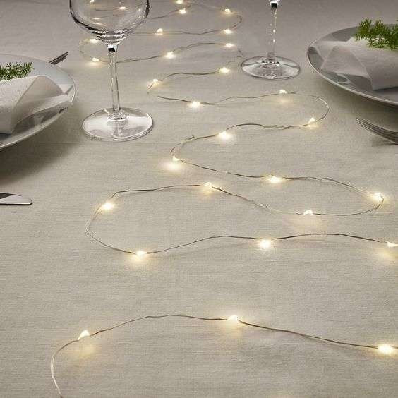 Instalatie de Craciun, Liniara, 20 m, Baterii, 200 LED-uri, Alb Cald, Fir Cupru, 2 Jocuri de Lumini, Interior/Exterior — varianta 4