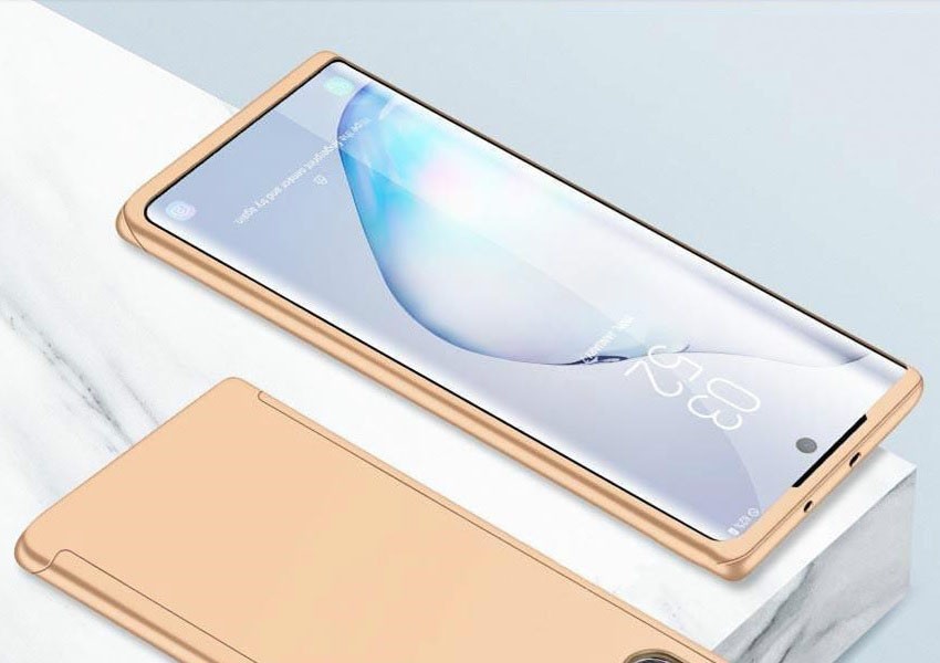 Husă Full Cover 360° pentru Samsung Galaxy A22 4G (față + spate + sticlă), aurie — varianta 2