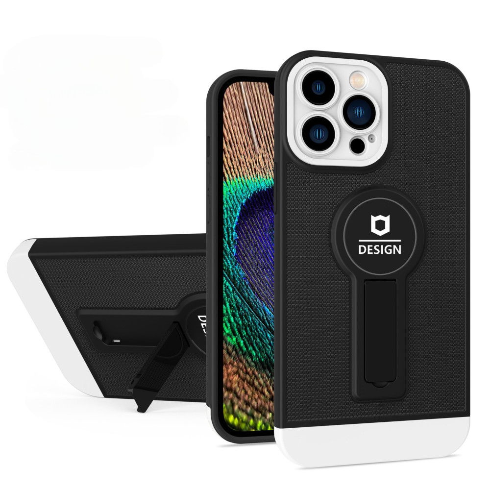 Husa Apple iPhone 11 Pro, Armor Design, functie stand, insertie metalica pentru suport auto magnetic, negru/alb — 2