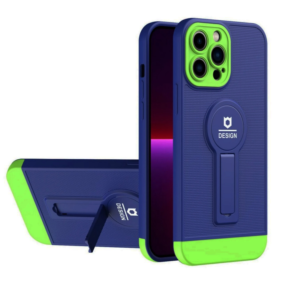 Husa Apple iPhone 11 Pro, Armor Design, functie stand, insertie metalica pentru suport auto magnetic, albastru — varianta 2