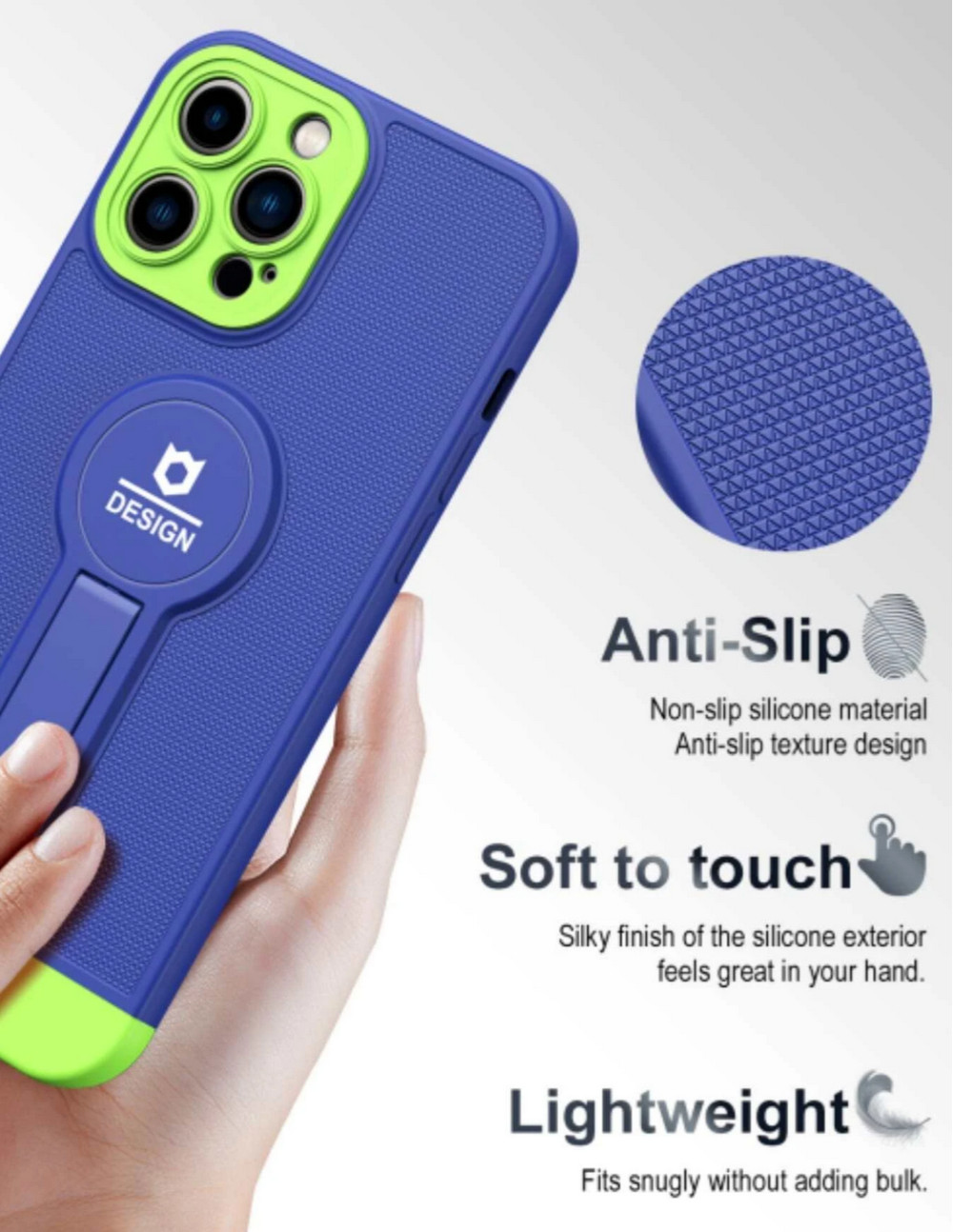 Husa Apple iPhone 13 Pro, Armor Design, functie stand, insertie metalica pentru suport auto magnetic, albastru — varianta 4