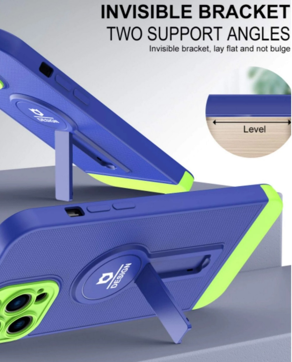 Husa Apple iPhone 13 Pro Max, Armor Design, functie stand, insertie metalica pentru suport auto magnetic, albastru — varianta 5