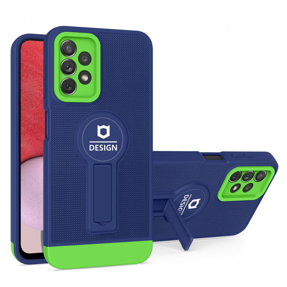 Husa Samsung Galaxy A33 5G, Armor Design, functie stand, insertie metalica pentru suport auto magnetic, albastra — varianta 2