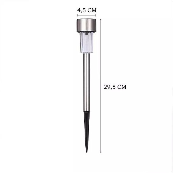 Lampa solara LED de exterior pentru gradina, dispersor normal, 0.06W, Inox, 29 cm — 2
