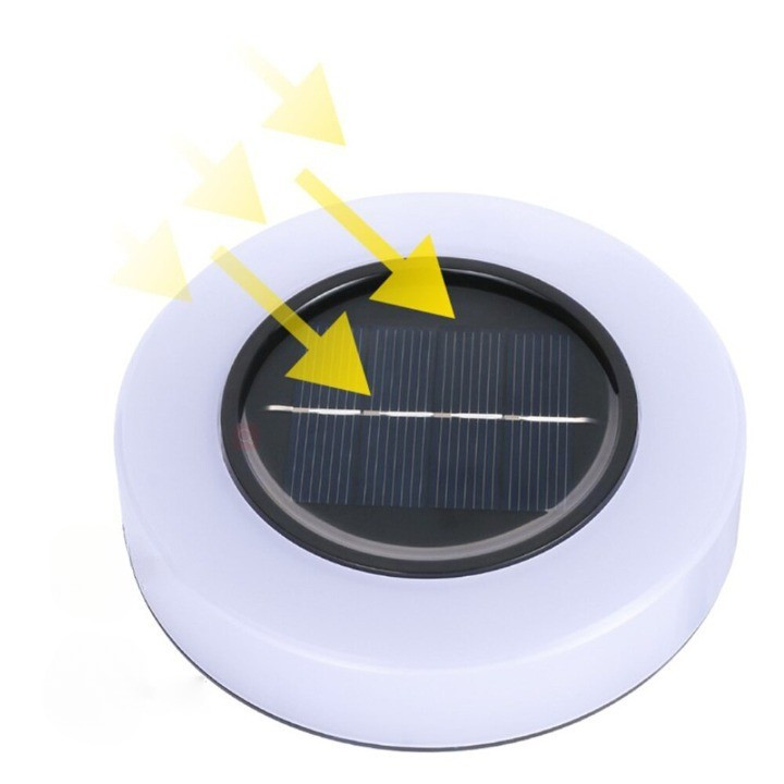 Lampa solara LED, sub forma de cerc, pentru gazon sau gradina, Rezistenta la apa, Alb cald — 2