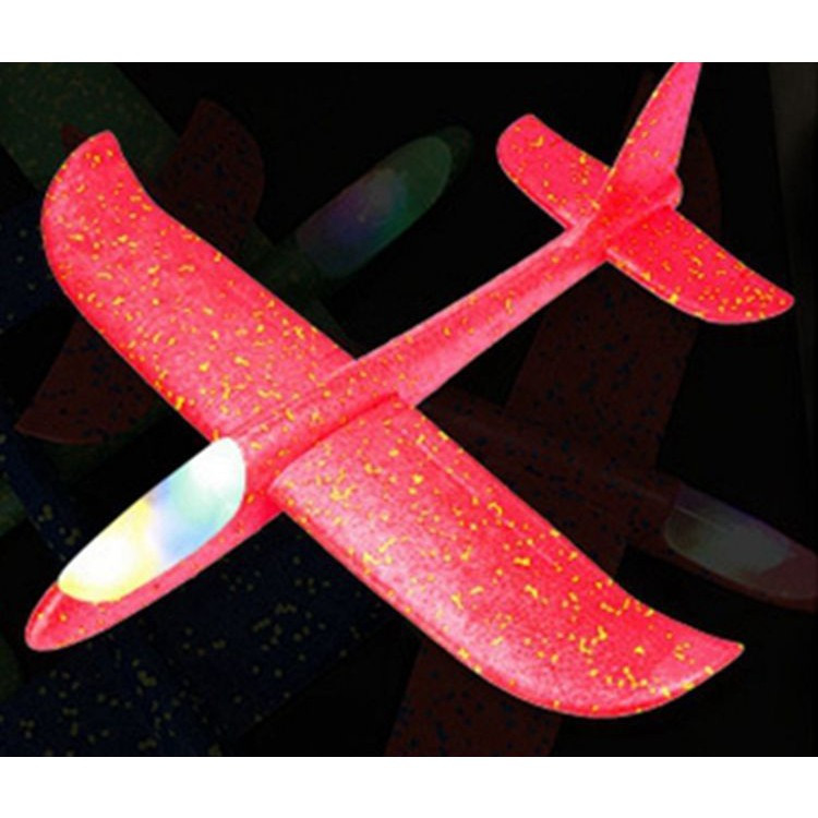 Avion planor din polistiren, cu iluminare LED, 47 cm, rosu — varianta 3