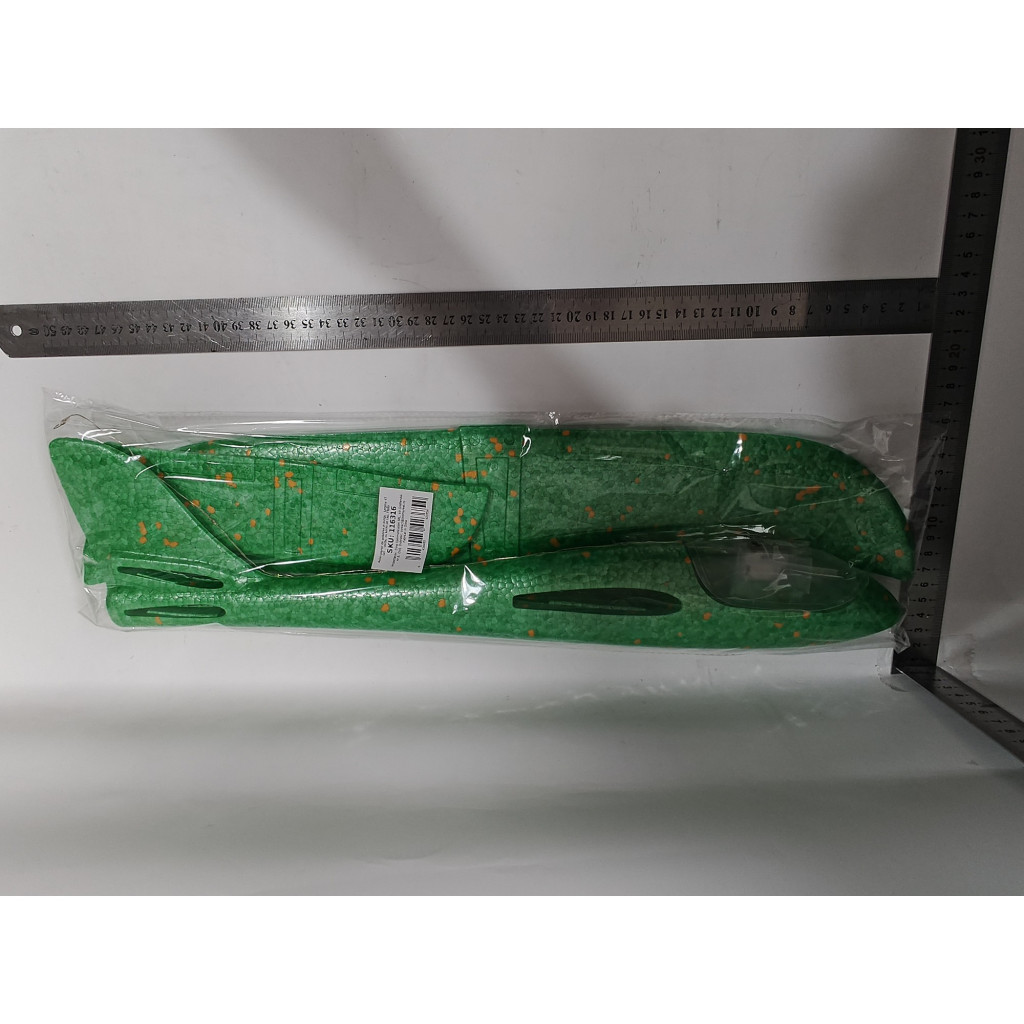 Avion planor din polistiren, cu iluminare LED, 47 cm, verde — varianta 4