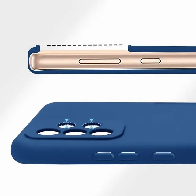 Husa Samsung Galaxy A53 5G, Luxury Silicone, catifea in interior, protectie camere, albastru inchis — varianta 2