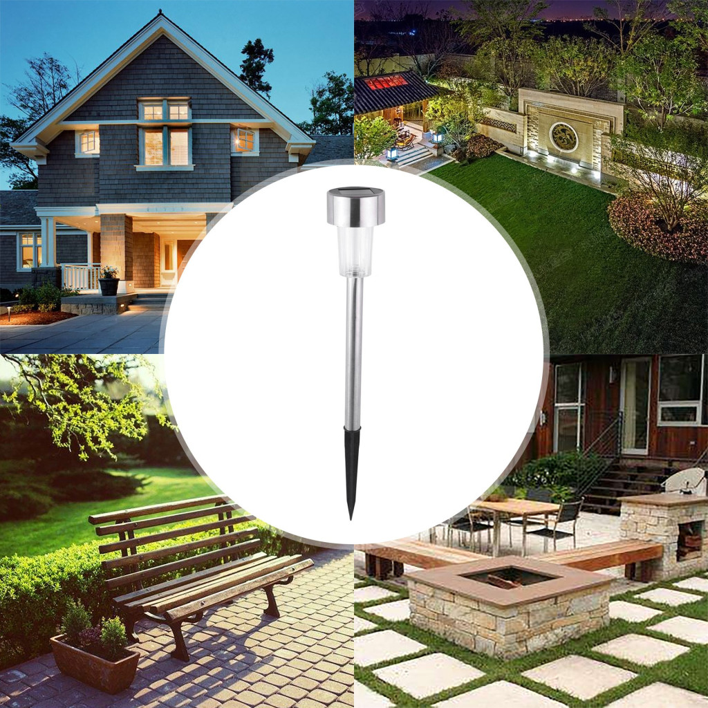 Lampa solara LED decorativa pentru gradina, argintie, lumina alb cald — 4