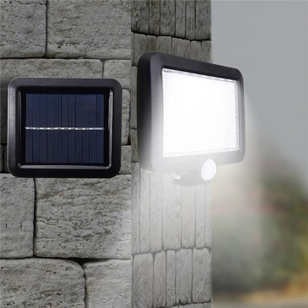 Lampa solara cu senzor de miscare, 56 LED-uri, montaj pe perete, neagra — varianta 3