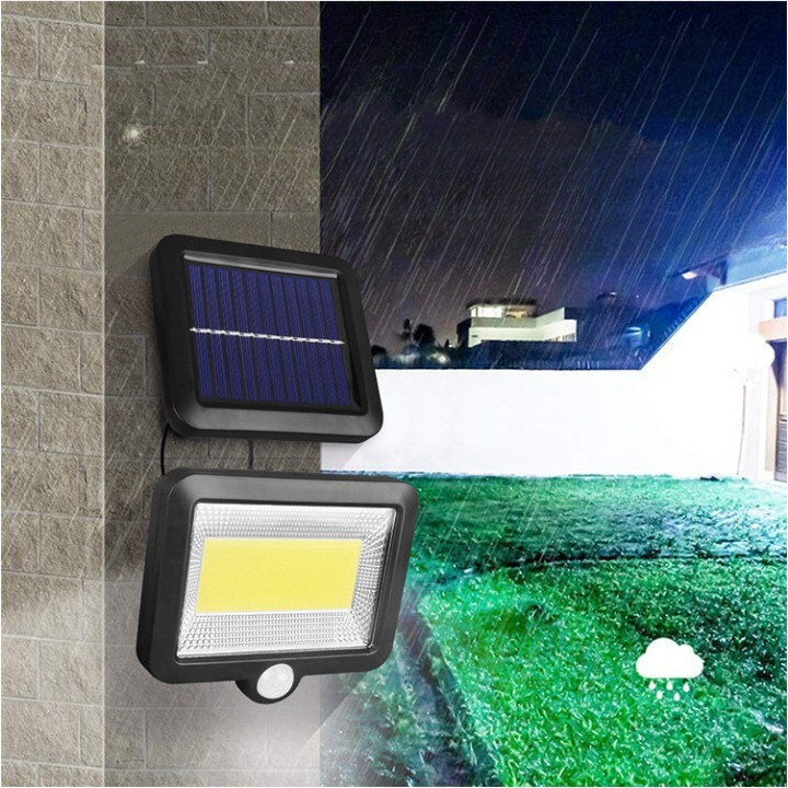 Lampa solara cu senzor de miscare, 100 LED -uri, 1 grila pe inductie, montaj pe perete, neagra — varianta 2