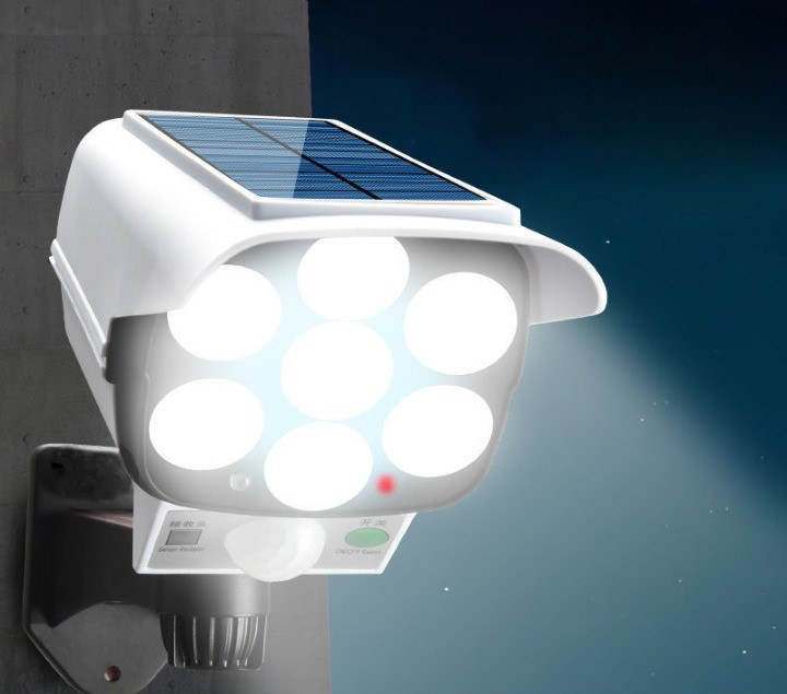 Camera de supraveghere falsa, incarcare solara, 77 LED-uri, senzor de miscare — varianta 2