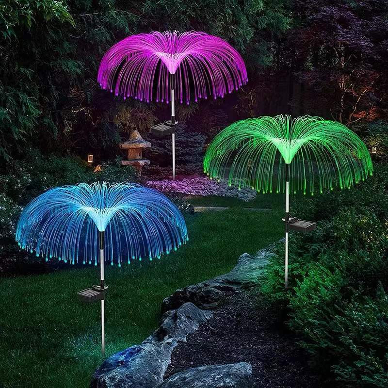 Lampa solara LED pentru gradina, tip meduza, inaltime 90 cm, multicolora — 2