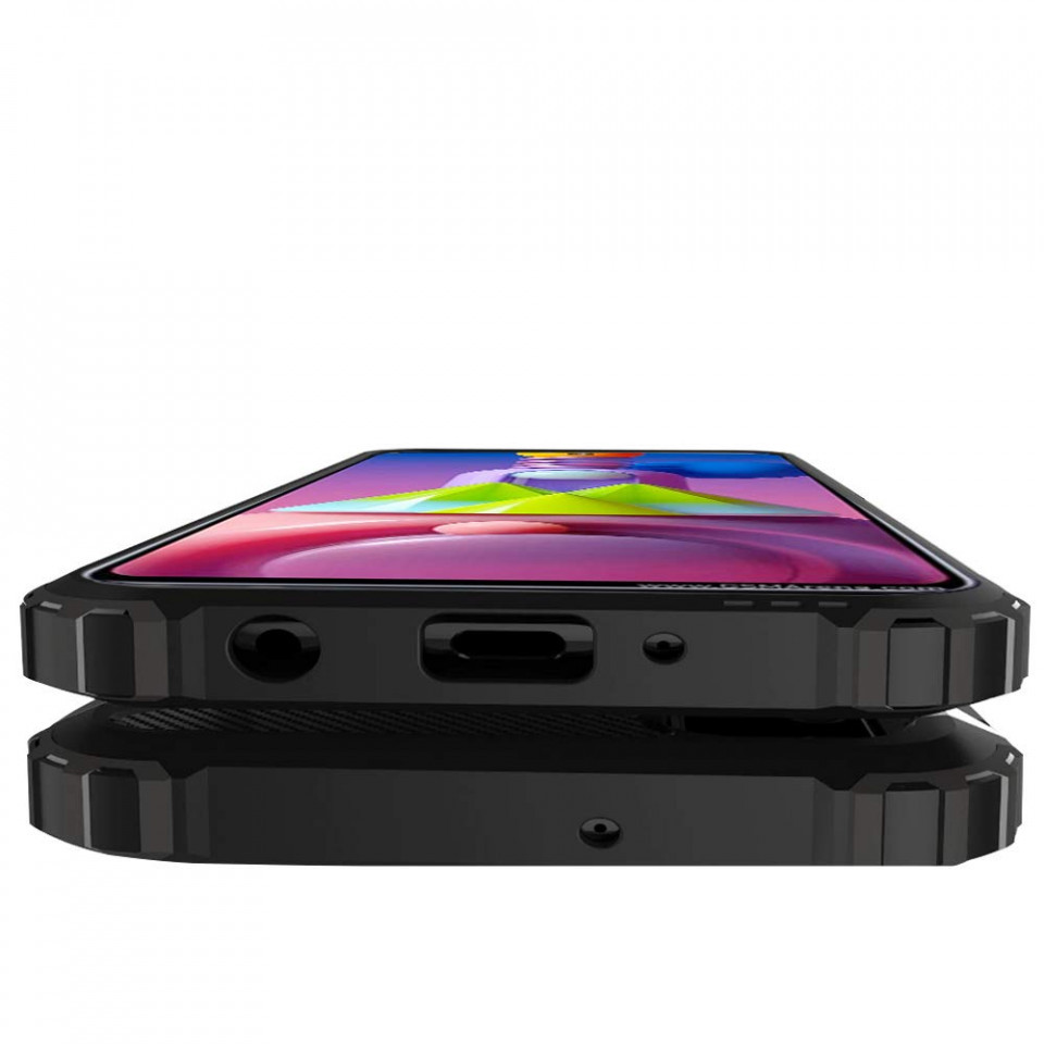 Husa protectie Samsung Galaxy A51, Armor Case, hibrid (TPU + Plastic), neagra — varianta 3