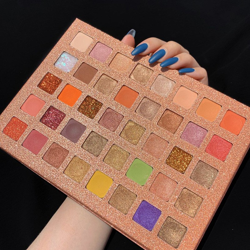 Paleta de farduri cu 40 de culori pigmentate, Roz cu sclipici — varianta 2