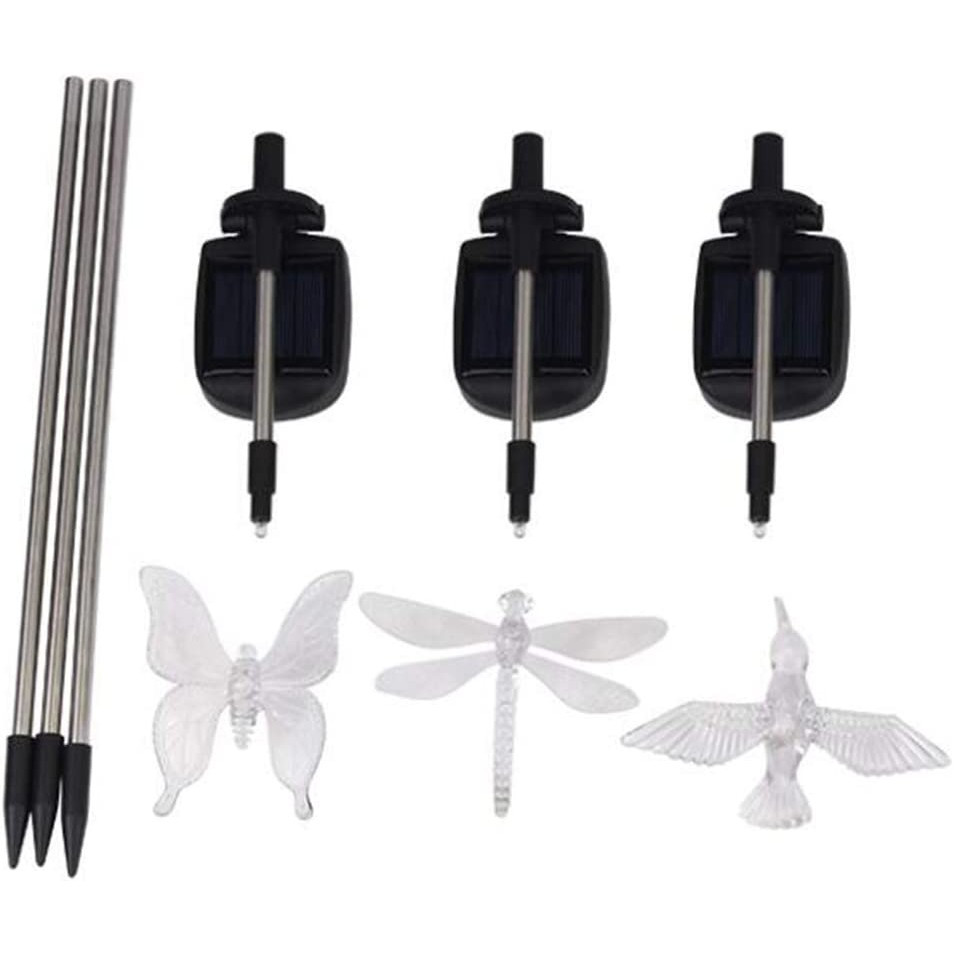 Set 3 Lampi Solare LED tip pasare-fluture-libelula, Inaltime 43 cm — varianta 2