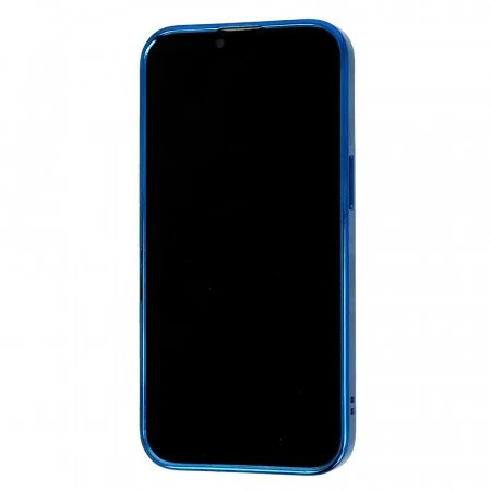 Husa Apple iPhone 11, Magsafe Electroplating TPU, protectie camera, margini albastre — 2