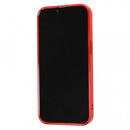 Husa Apple iPhone 11, Magsafe Electroplating TPU, protectie camera, margini rosii — varianta 2