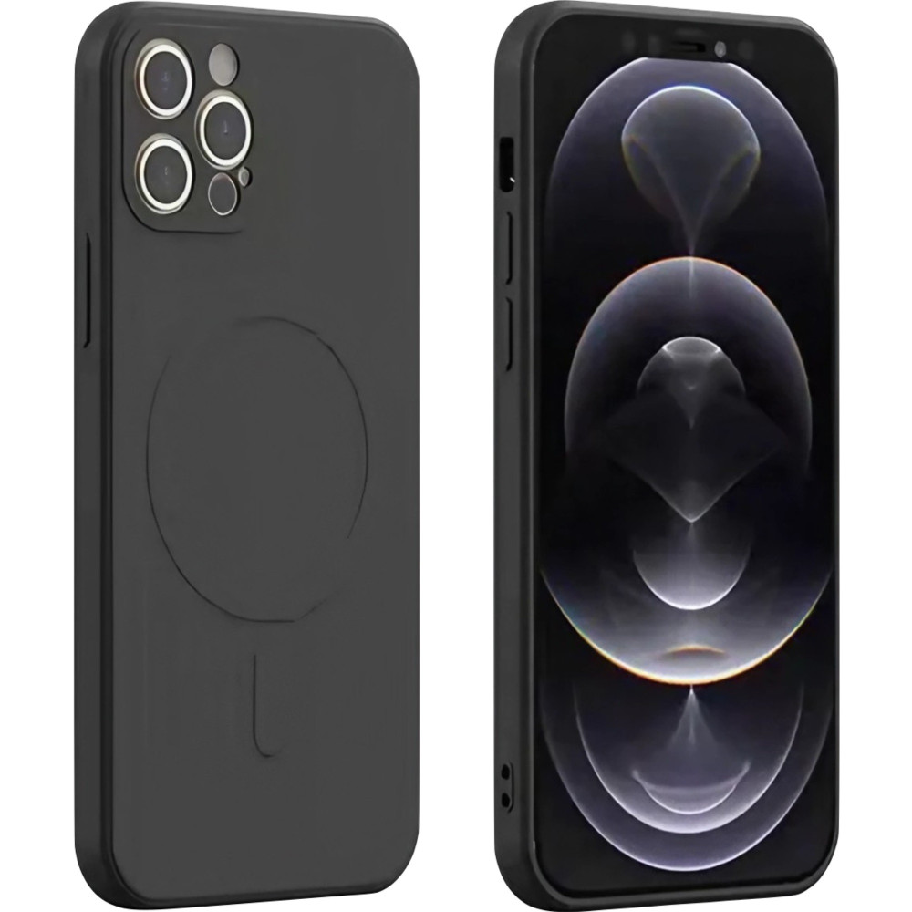 Husa Apple iPhone 11, Liquid Magsafe, protectie camera, microfibra, neagra — varianta 2