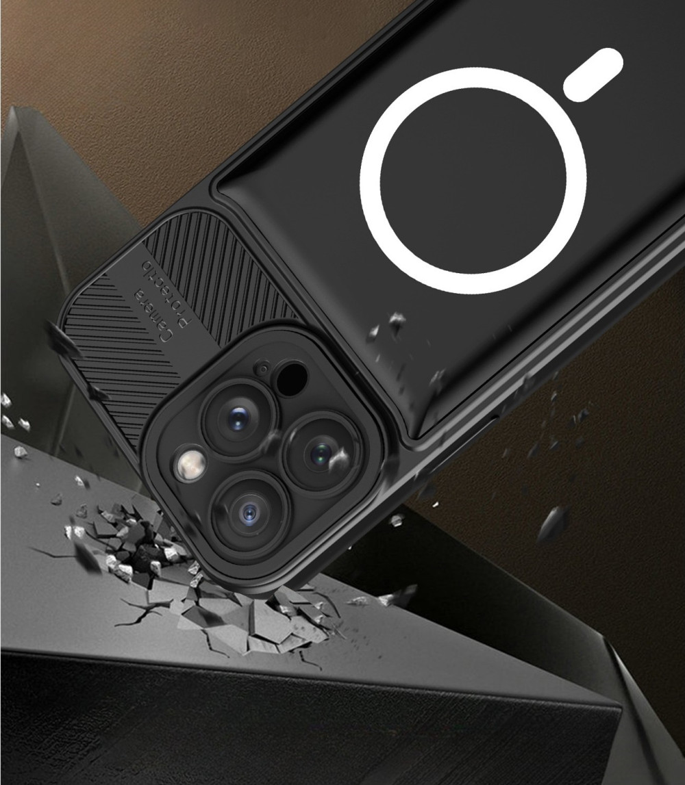 Husa Apple iPhone 14, Urban Series, prindere suport auto magnetic, antisoc, neagra — varianta 4