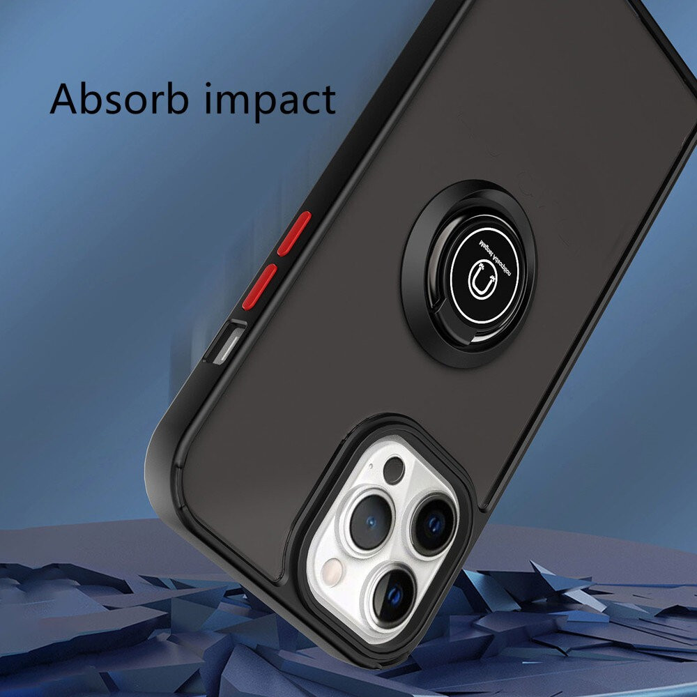 Husa protectie Apple iPhone 11, Metal Bracket, antisoc, inel sustinere, prindere magnetica, margini negre — varianta 3