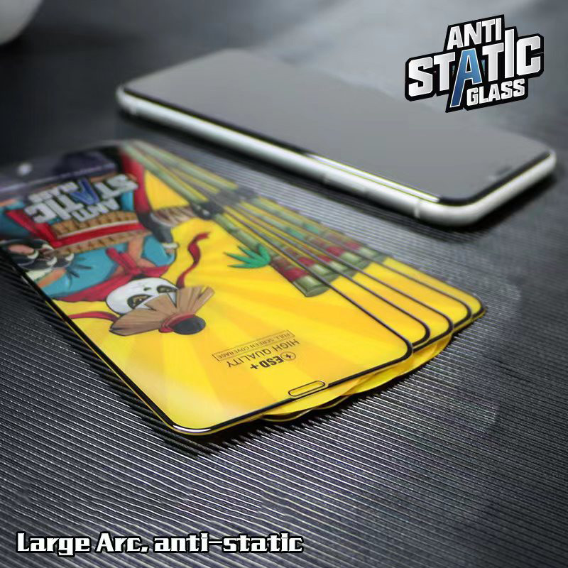 Folie sticla Oppo A96 4G, Kungfu Panda, Antistatic Glass ESD +, margini negre — varianta 2