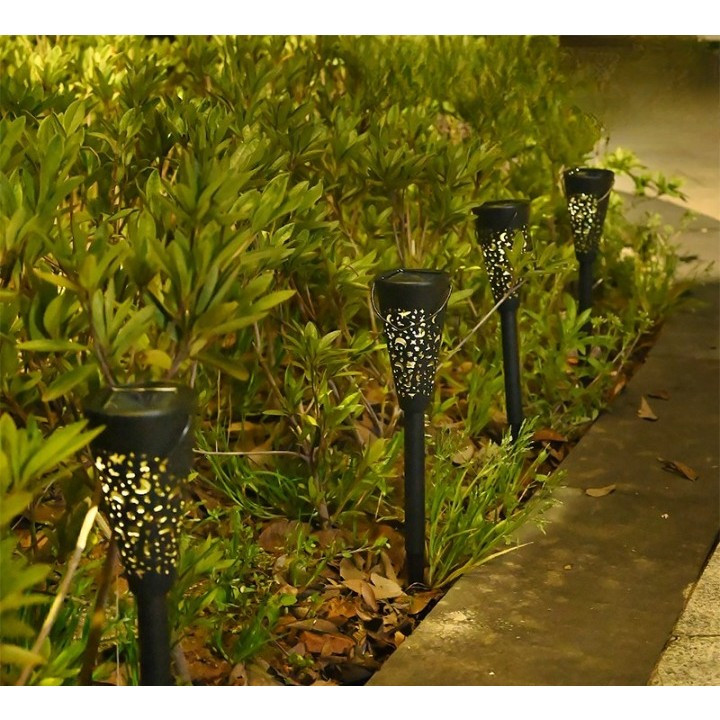 Decorațiune pentru grădină, tip torță, alimentare solara, alb cald — varianta 3