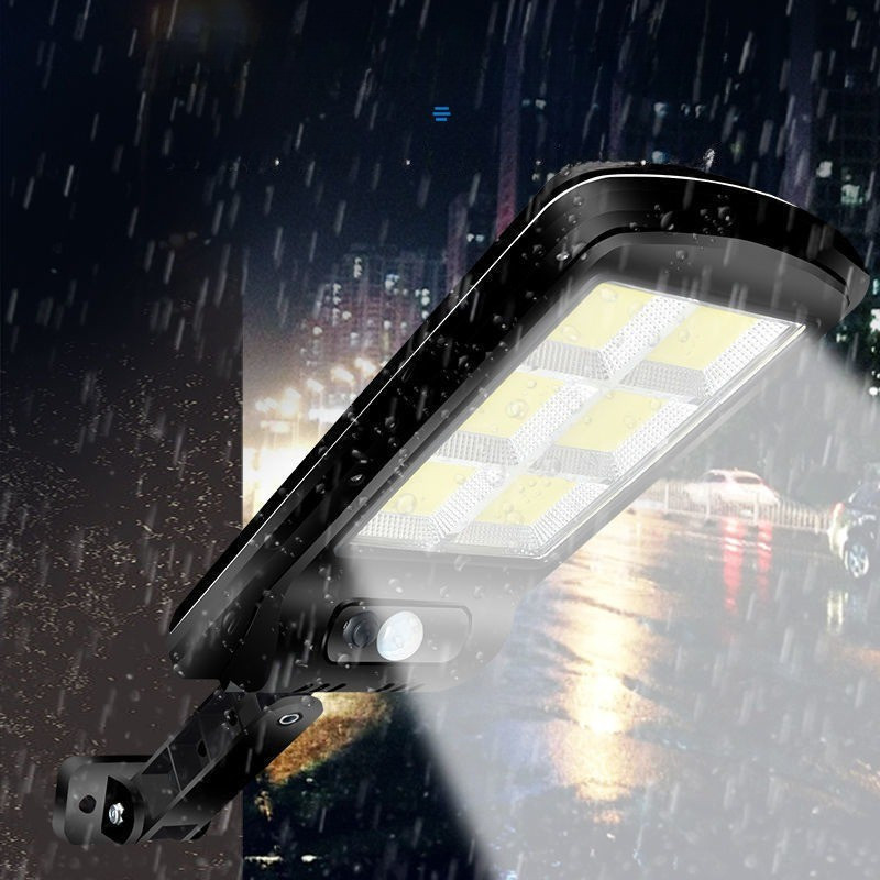 Lampa Solara De Exterior LED, 36 cm x 11.5 cm, 2880 Lumeni 120 COB LED 24 W - echivalent 192 W bec incadescent, IP65, Senzor de Miscare, Senzor de Lumina, 6 Grile, Alb Rece — varianta 2