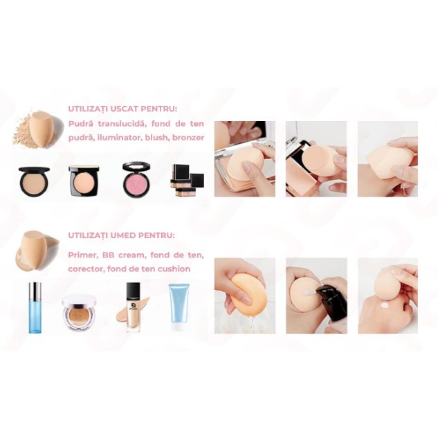 Set 3 buretei machiaj, premium, roz — 6