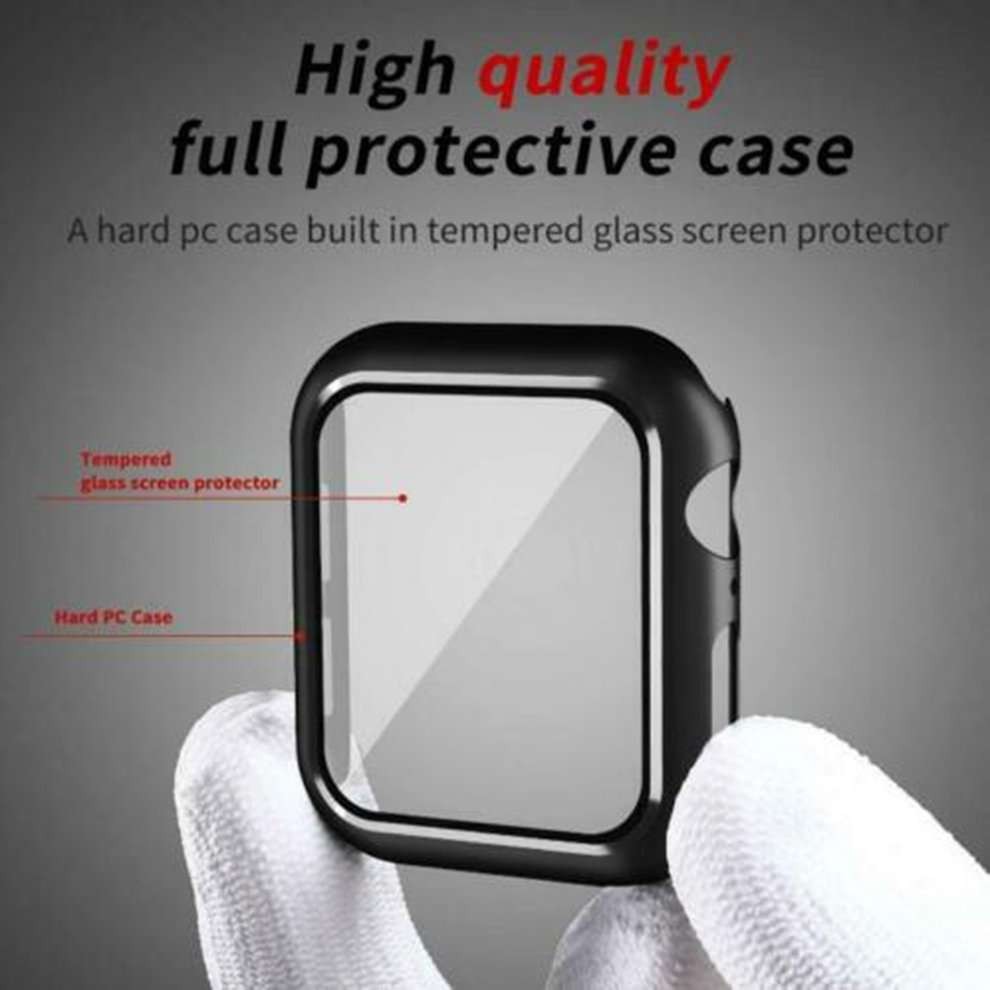 Husă Full Cover 360° pentru Apple Watch Seria 4/5 44 mm, sticla inclusa, neagra — varianta 3