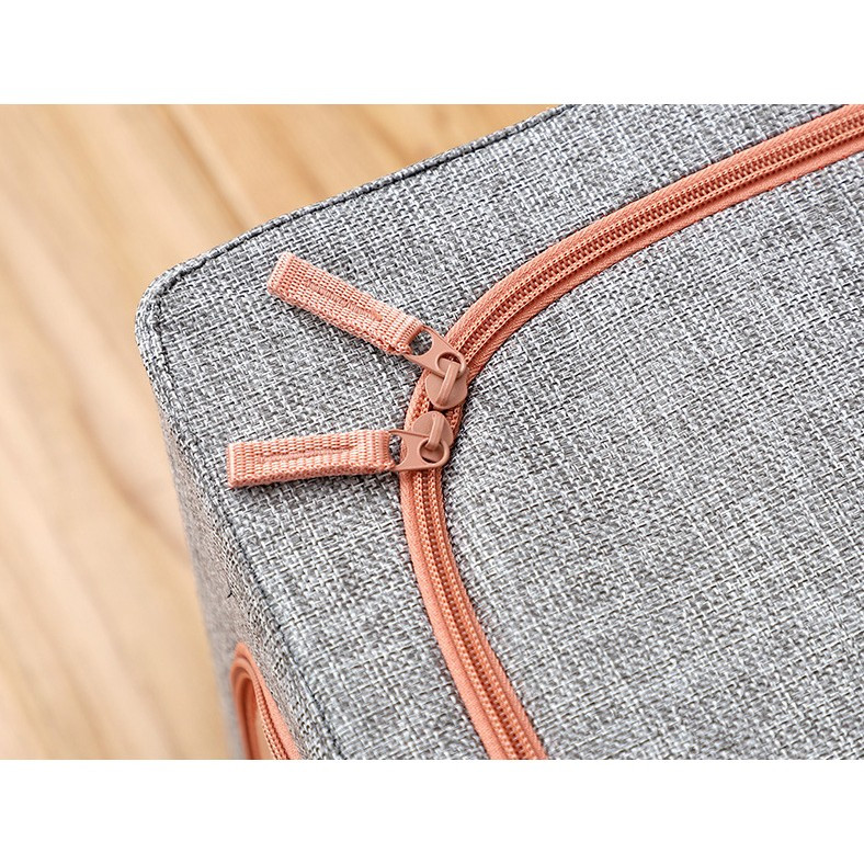 Cutie de depozitare pliabila cu fermoar, 100 litri, material textil, 60 X 42 X 40 cm, gri — varianta 5