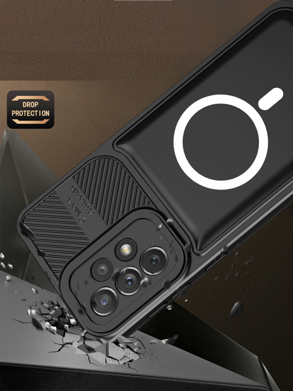 Husa Samsung Galaxy A14 4G/5G, Urban Series, prindere suport auto magnetic, antisoc, neagra — varianta 3
