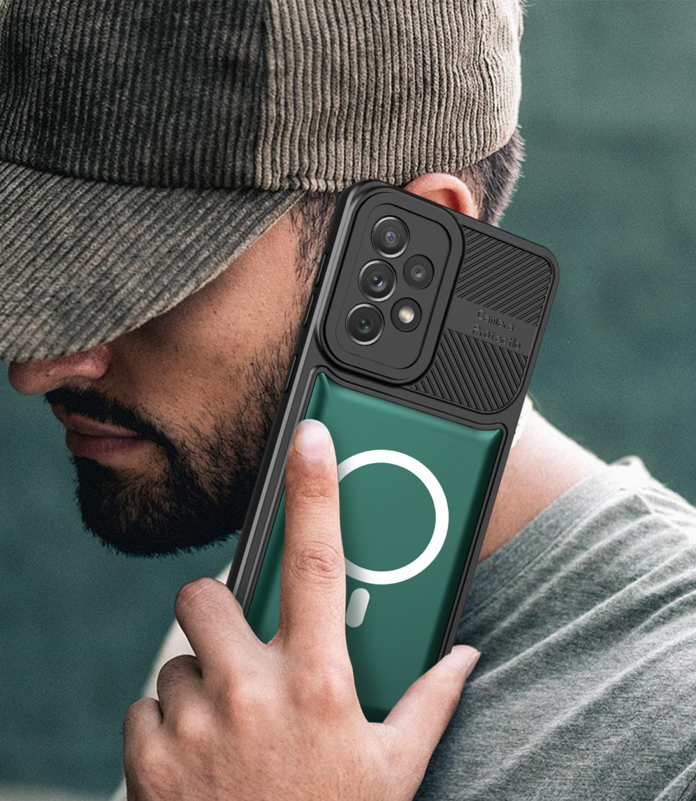 Husa Samsung Galaxy A23 5G, Urban Series, prindere suport auto magnetic, antisoc, verde inchis — varianta 2