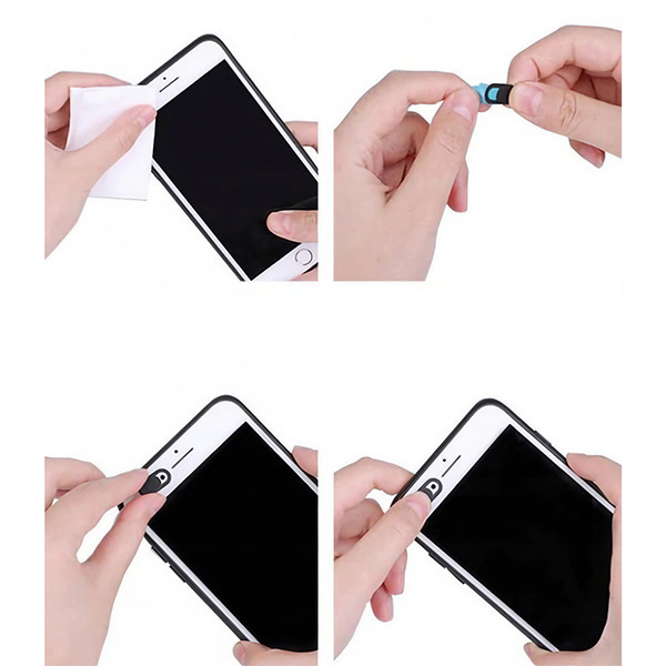 Set 8 protectii camera telefon/laptop/tableta, clapa culisabila, negre — varianta 4