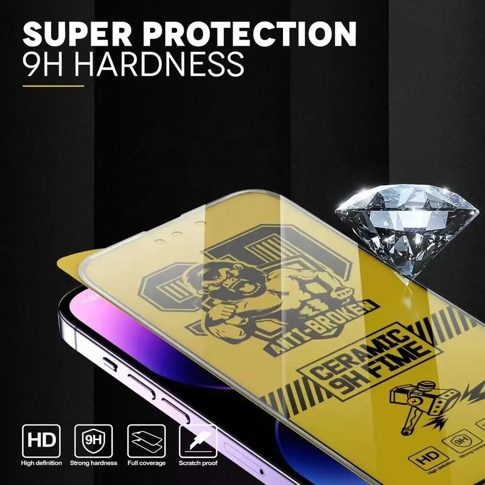 Folie de protectie Apple iPhone 15 Pro Max, Ceramic 9H Film, margini negre — 4