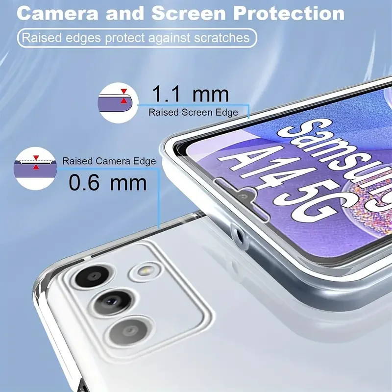 Husa protectie Samsung Galaxy A14 4G/5G (fata + spate), Fully PC & PET 360°, transparenta — 2