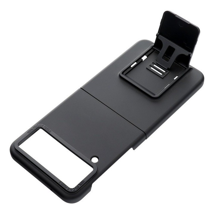 Husa protectie Samsung Galaxy Z Flip4 5G, policarbonat, pliere tridimensionala, stand expunere, neagra — varianta 2