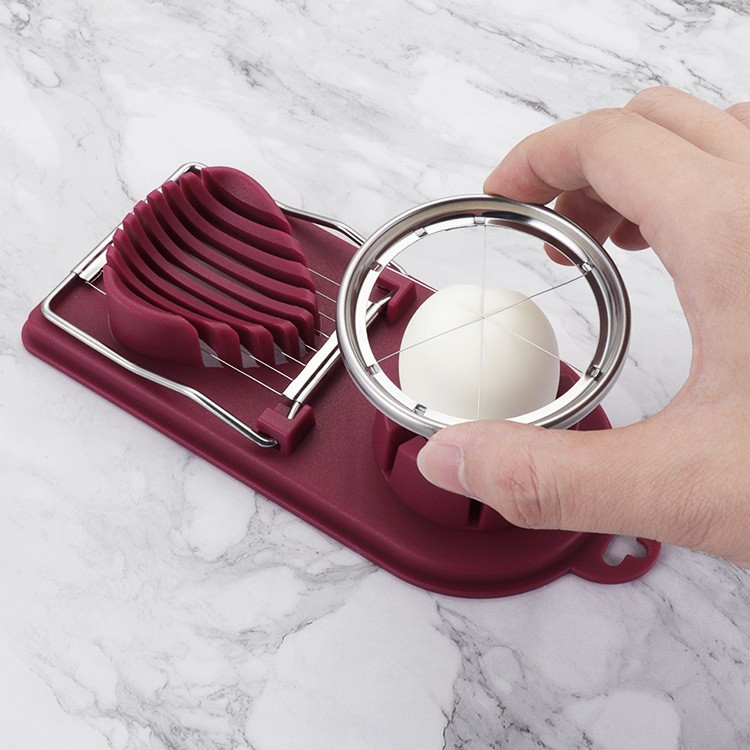 Feliator multifunctional oua, mozzarela, fructe, 2 forme de feliere, agatatoare, 20 cm, visiniu — varianta 2