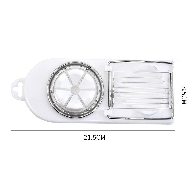 Feliator multifunctional oua, mozzarela, fructe, 2 forme de feliere, agatatoare, 20 cm, alb — 7