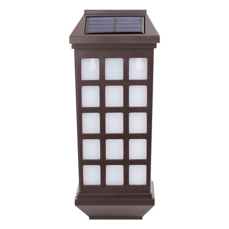 Lampa solara LED tip Felinar pentru perete, 23 x 9 cm, 1.2V, ABS, 600mAh, rezistent la apa, alb cald — varianta 2