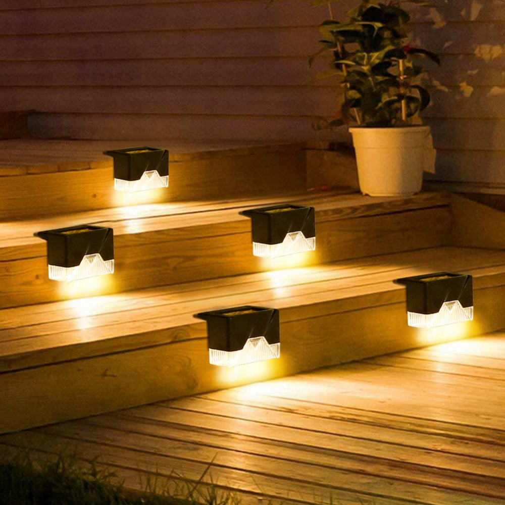 Aplica solara LED, ABS/Policarbonat, rezistenta la apa IP65, pentru trepte, borduri, terasa, 1.2V, 600mah, 7.9 x 5 cm, lumina alb cald, negru — 2