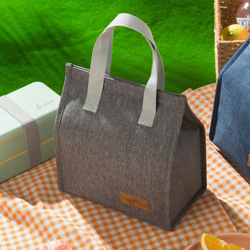 Geanta termoizolanta tip bento bag, camping cooler bag,  22.5 x 13 cm, 3.3 L, gri — varianta 3