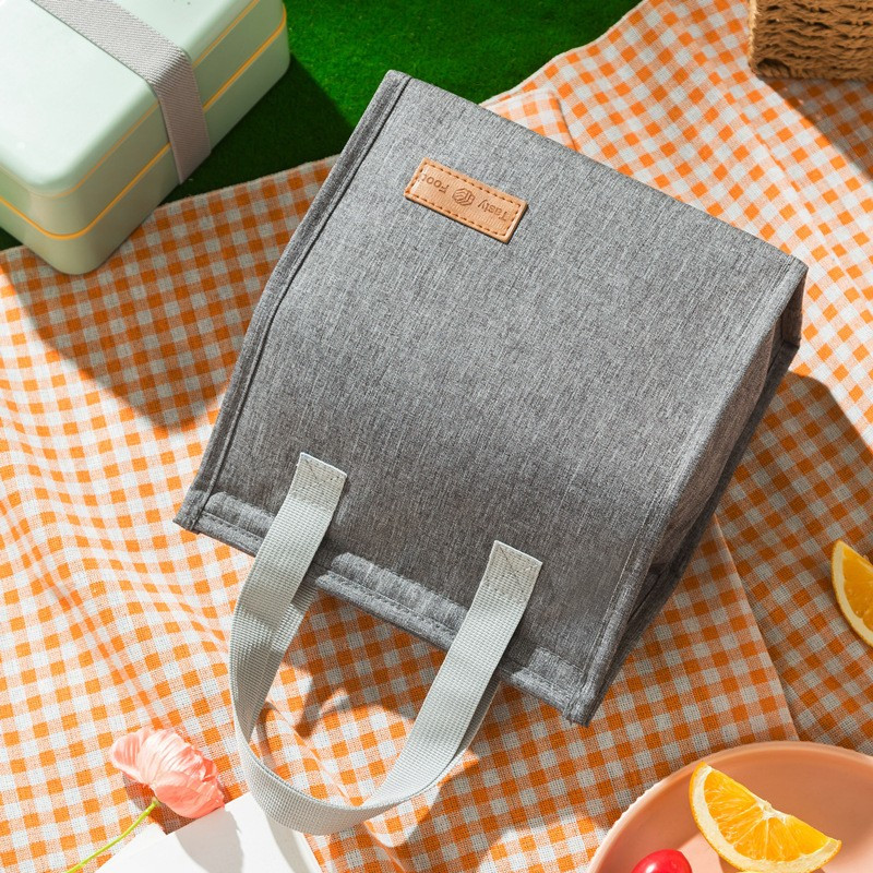 Geanta termoizolanta tip bento bag, camping cooler bag,  22.5 x 13 cm, 3.3 L, gri — varianta 4