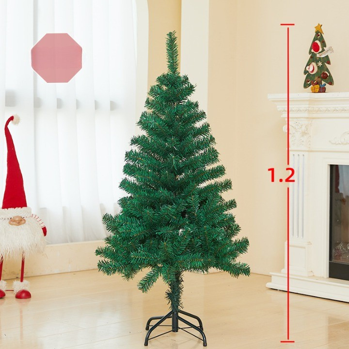 Brad artificial de Craciun, 120 cm, 240 ramuri/varfuri, plastic, interior/exterior, verde, suport inclus — varianta 2